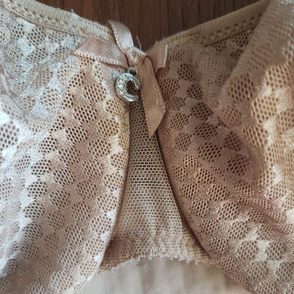 Chantelle Beige Nude Lace Bra Size 34DD Chic Feminine - Picture 3 of 6
